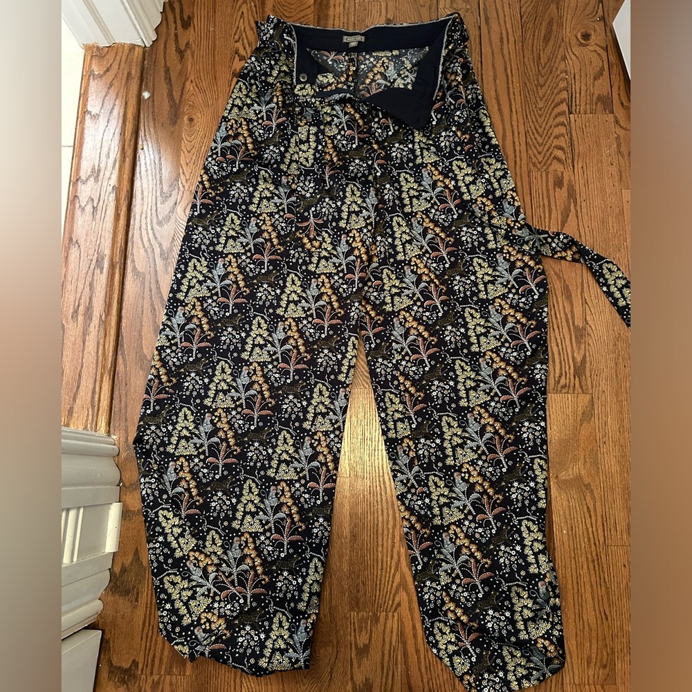 Silk Jcrew pants (Point Sur collab) jungle themed